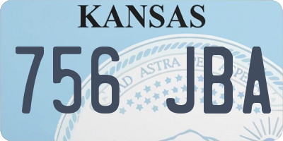 KS license plate 756JBA