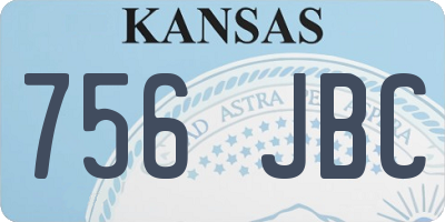 KS license plate 756JBC
