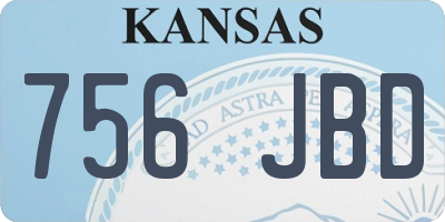KS license plate 756JBD