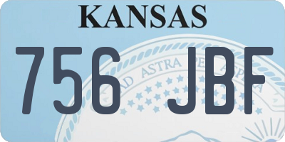 KS license plate 756JBF