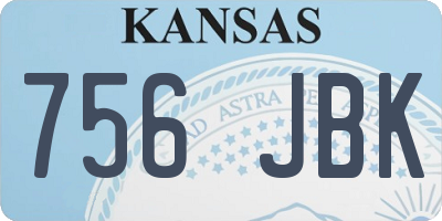 KS license plate 756JBK