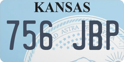 KS license plate 756JBP