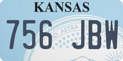 KS license plate 756JBW
