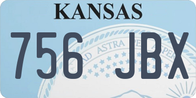 KS license plate 756JBX