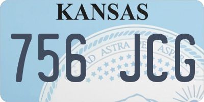 KS license plate 756JCG