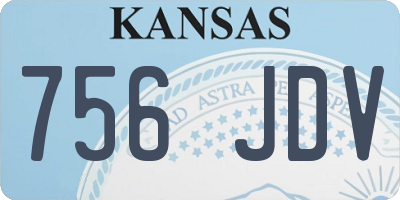 KS license plate 756JDV