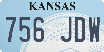 KS license plate 756JDW