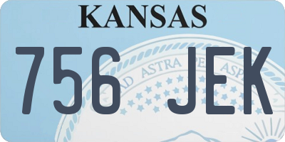 KS license plate 756JEK