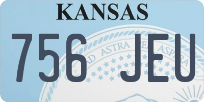 KS license plate 756JEU