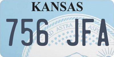 KS license plate 756JFA