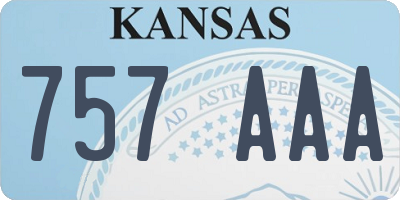 KS license plate 757AAA