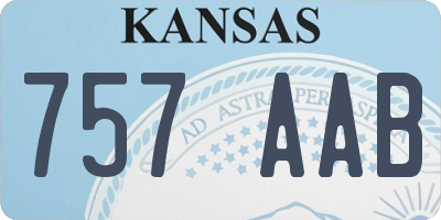 KS license plate 757AAB