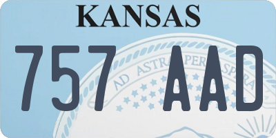 KS license plate 757AAD