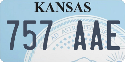 KS license plate 757AAE