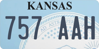 KS license plate 757AAH