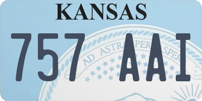 KS license plate 757AAI