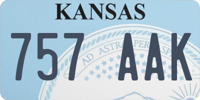 KS license plate 757AAK