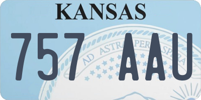 KS license plate 757AAU