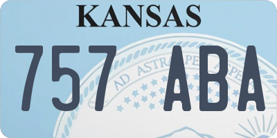 KS license plate 757ABA