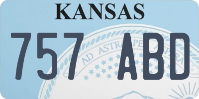 KS license plate 757ABD