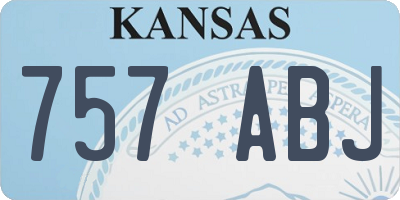 KS license plate 757ABJ