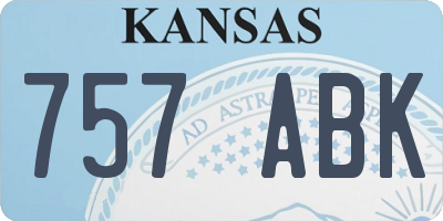 KS license plate 757ABK