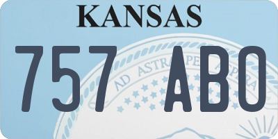 KS license plate 757ABO