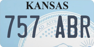 KS license plate 757ABR
