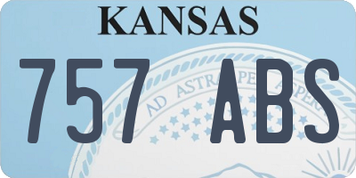 KS license plate 757ABS