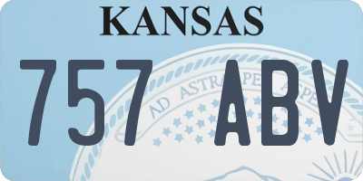 KS license plate 757ABV
