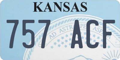 KS license plate 757ACF