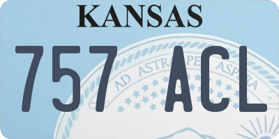 KS license plate 757ACL