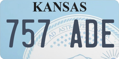 KS license plate 757ADE