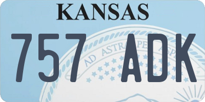 KS license plate 757ADK