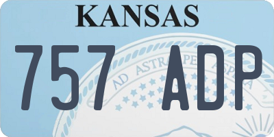 KS license plate 757ADP