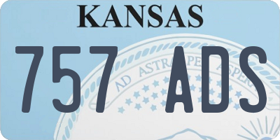 KS license plate 757ADS