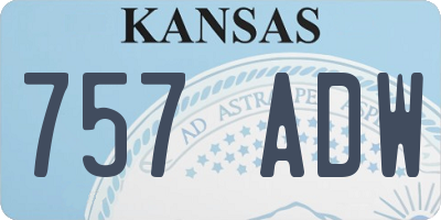 KS license plate 757ADW
