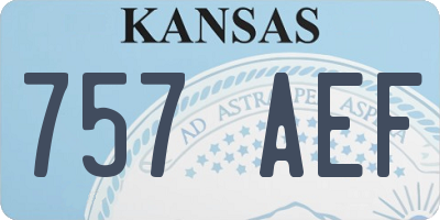 KS license plate 757AEF
