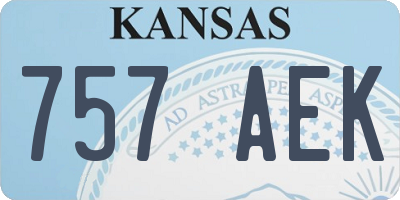 KS license plate 757AEK