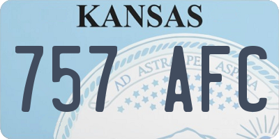 KS license plate 757AFC