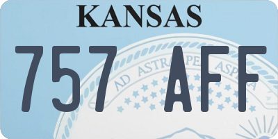 KS license plate 757AFF