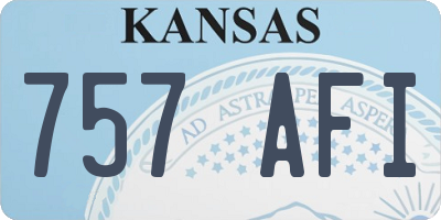 KS license plate 757AFI