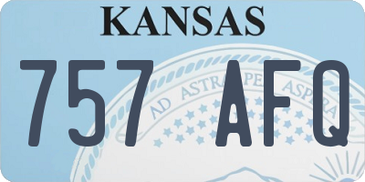 KS license plate 757AFQ