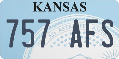 KS license plate 757AFS