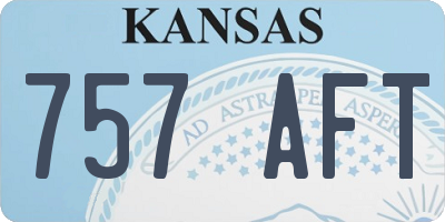 KS license plate 757AFT