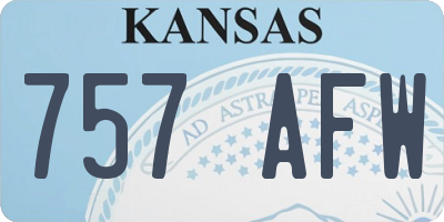 KS license plate 757AFW