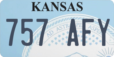 KS license plate 757AFY