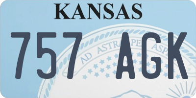 KS license plate 757AGK