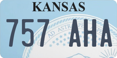 KS license plate 757AHA