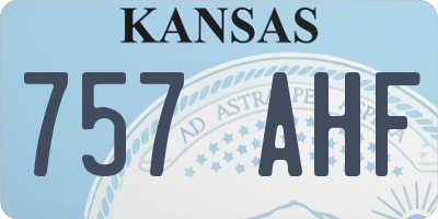 KS license plate 757AHF